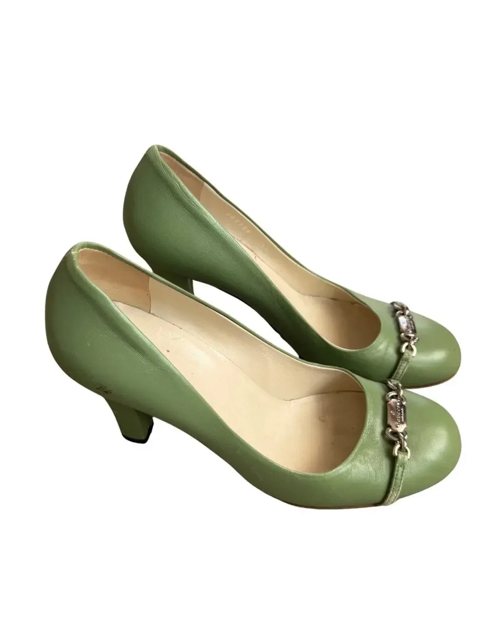 Green Gucci Horsebit Heels
